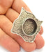 Silver Ring Blank Base Bezel Settings Cabochon Base Mountings Adjustable (20mm Blank) , Antique Silver Plated Brass G8679