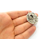 Silver Pendant Blank Bezel Base Setting Necklace Blank Resin Blank Mountings Antique Silver Plated Brass ( 10 mm blank)  G8361