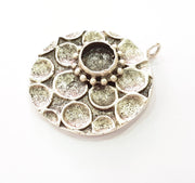 Silver Pendant Blank Bezel Base Setting Necklace Blank Resin Blank Mountings Antique Silver Plated Brass ( 10 mm blank)  G8361