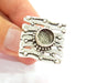 Silver Ring Blank Base Bezel Settings Cabochon Base Mountings Adjustable (10mm Blank) , Antique Silver Plated Brass G8384