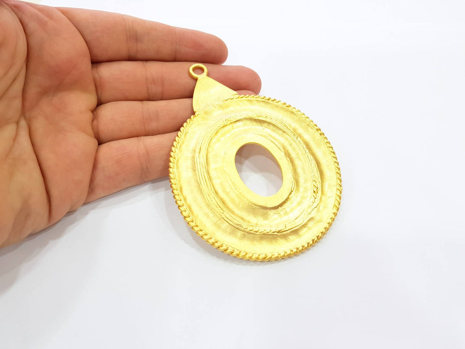 Gold Large Pendant Blank Gold Plated Pendant (104x76mm)  G8387