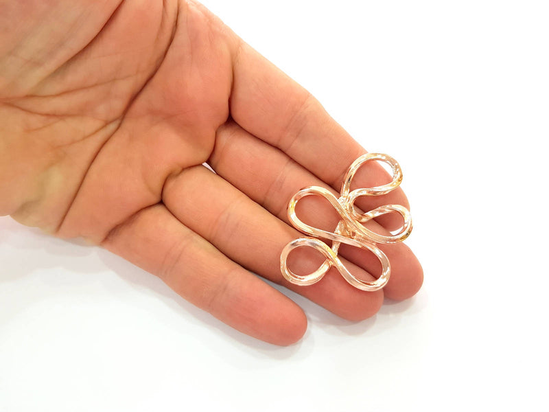 Rose Gold Pendant Connector Rose Gold Plated Pendant (53x38 mm)  G8388