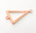 2 Rose Gold Triangle Charms Connector Rose Gold Plated Charms (32x20 mm)  G8391