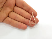 2 Rose Gold Triangle Charms Connector Rose Gold Plated Charms (32x20 mm)  G8391