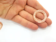 Rose Gold Circle Charms Rose Gold Plated Connectors (33 mm)  G8393
