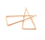 2 Rose Gold Triangle Pendant Rose Gold Plated Pendant (64x28 mm) G8398