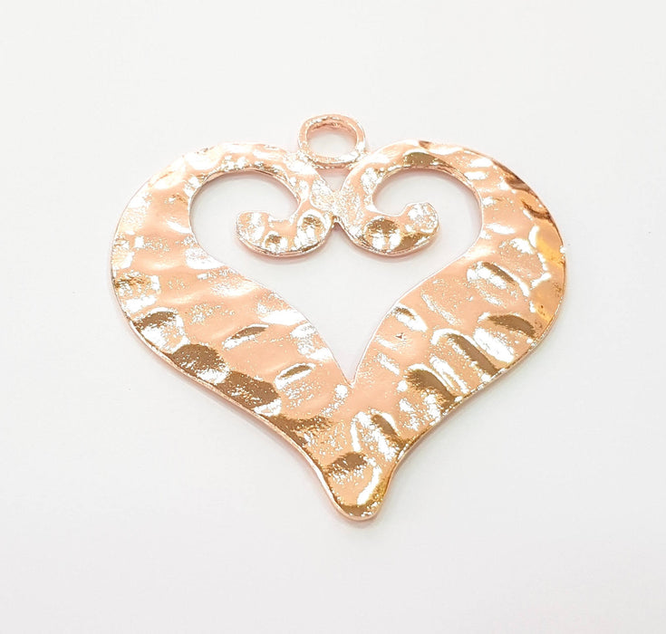 Rose Gold Heart Pendant Rose Gold Plated Pendant (68x64 mm) G8399