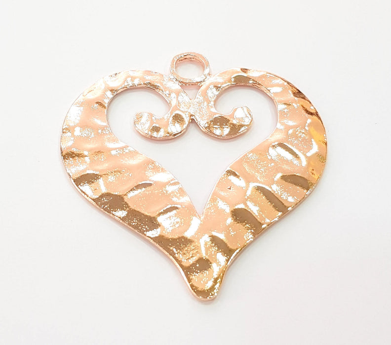 Rose Gold Heart Pendant Rose Gold Plated Pendant (68x64 mm) G8399