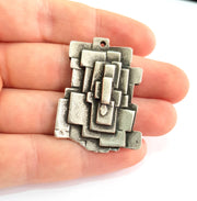 Silver Pendant Antique Silver Plated Pendant (41x32mm) G8853