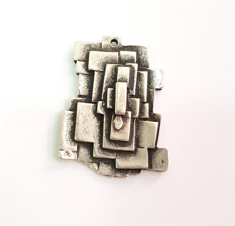 Silver Pendant Antique Silver Plated Pendant (41x32mm) G8853