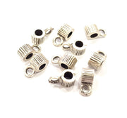 12 Silver Bail Findings Antique Silver Plated Findings (11x6mm) G8859