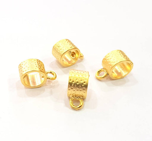 4 Gold Plated Bail Charms (16x10mm)  G8899
