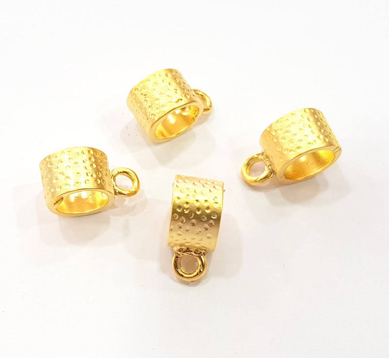 4 Gold Plated Bail Charms (16x10mm)  G8899