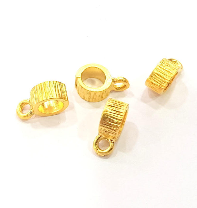 6 Gold Plated Bail Charms (14x9mm)  G16284