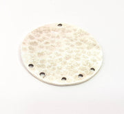 Silver Plated Connector Antique Silver Plated Brass Hammered Charms (30mm)  G8902