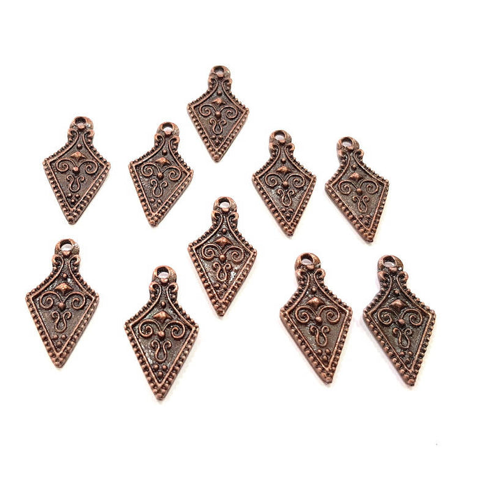 10 Antique Copper Charm Antique Copper Plated Charm (23x12mm) G8905