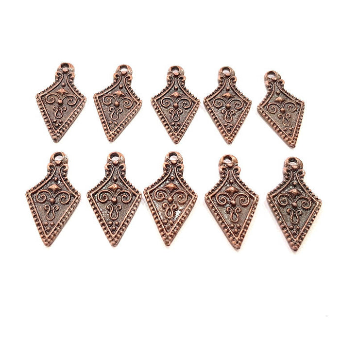 10 Antique Copper Charm Antique Copper Plated Charm (23x12mm) G8905