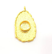 Gold Pendant Blank Base Setting Necklace Blank Resin Blank Mountings Gold Plated Brass ( 42x23mm blank ) G8926