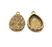6 Antique Bronze Pendant Blank inlay Blank Mosaic Blank Resin Blank Bezel Base Setting Mountings Antique Bronze Plated (34x26mm) G8927