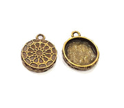 6 Antique Bronze Pendant Blank inlay Blank Mosaic Blank Resin Blank Bezel Base Setting Mountings Antique Bronze Plated (14mm) G8928