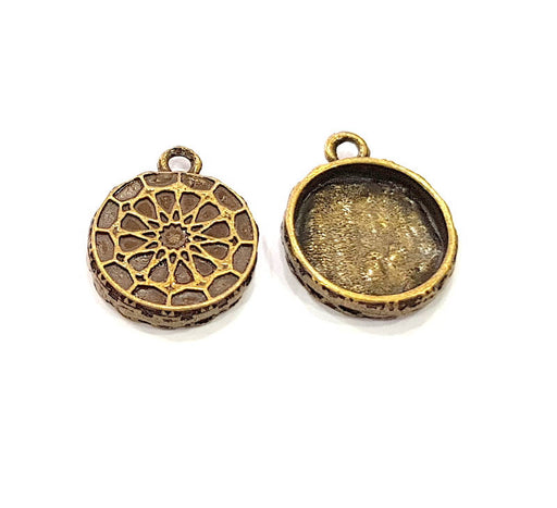 6 Antique Bronze Pendant Blank inlay Blank Mosaic Blank Resin Blank Bezel Base Setting Mountings Antique Bronze Plated (14mm) G8928