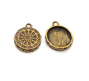 6 Antique Bronze Pendant Blank inlay Blank Mosaic Blank Resin Blank Bezel Base Setting Mountings Antique Bronze Plated (16mm) G8928