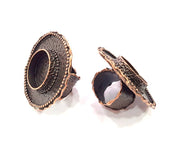 Copper Ring Blank inlay Ring Blank Mosaic Ring Bezel Base Settings Cabochon Mountings (20mm blank ) Antique Copper Plated Brass G8931