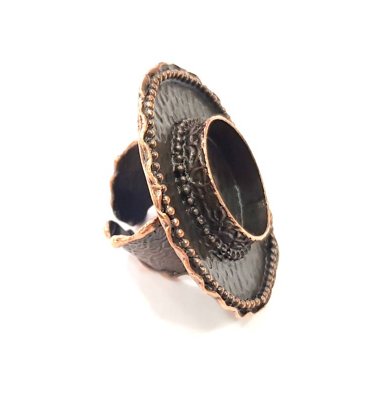Copper Ring Blank inlay Ring Blank Mosaic Ring Bezel Base Settings Cabochon Mountings (20mm blank ) Antique Copper Plated Brass G8931