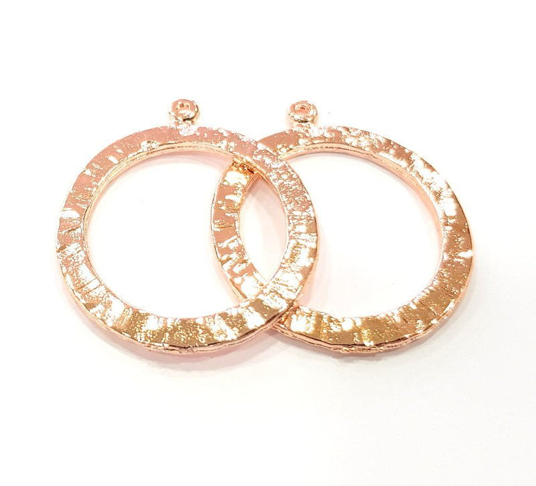 Rose Gold Circle Charms Rose Gold Plated Connectors (36 mm)  G8933