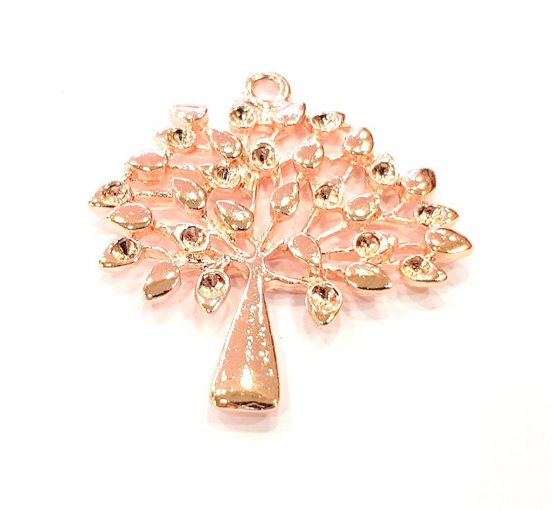 Rose Gold Tree Pendant Rose Gold Plated Pendant (50x46 mm) G8934