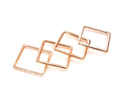 4 Rose Gold Square Charms Rose Gold Plated Connectors (22 mm)  G8936