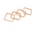 4 Rose Gold Square Charms Rose Gold Plated Connectors (22 mm)  G8936