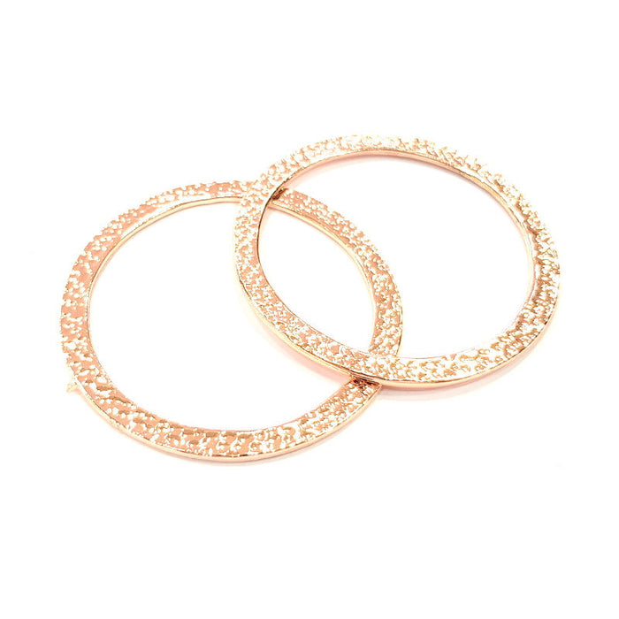 Rose Gold Circle Charms Rose Gold Plated Connectors (58 mm)  G8937