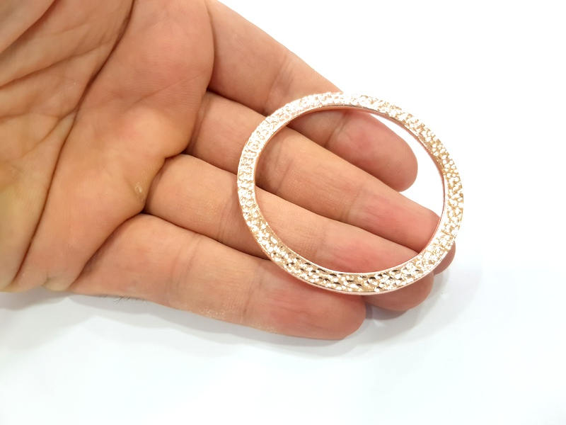 Rose Gold Circle Charms Rose Gold Plated Connectors (58 mm)  G8937