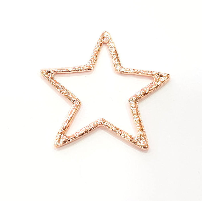 2 Rose Gold Star Pendant Rose Gold Plated Pendant (44 mm) G8939