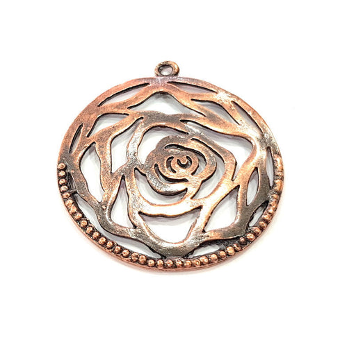 2 Antique Copper Pendant Antique Copper Plated Pendant (41mm) G8943