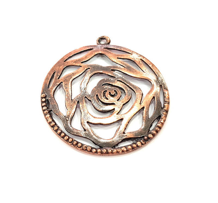 2 Antique Copper Pendant Antique Copper Plated Pendant (41mm) G8943