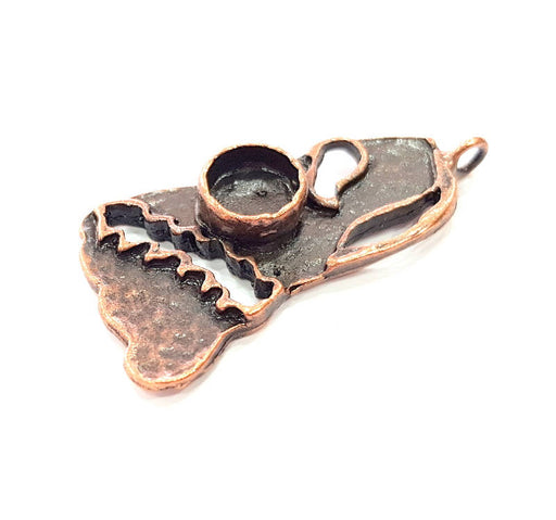 Antique Copper Pendant Blank Mosaic Base Blank inlay Blank Necklace Blank Resin Blank Mountings Antique Copper Plated Brass (47x23mm) G8946