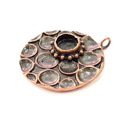 Antique Copper Pendant Blank Mosaic Base Blank inlay Blank Necklace Blank Resin Blank Mountings Antique Copper Plated Brass (35mm) G8948
