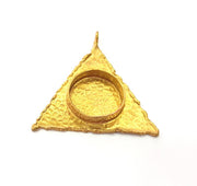Raw Brass Pendant Blank Mosaic Base Blank inlay Blank Necklace Blank Resin Blank Mountings Cabochon Bezel Base  (20mm blank) G8949