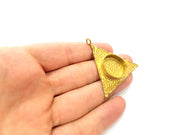 Raw Brass Pendant Blank Mosaic Base Blank inlay Blank Necklace Blank Resin Blank Mountings Cabochon Bezel Base  (20mm blank) G8949