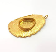 Raw Brass Pendant Blank Mosaic Base Blank inlay Blank Necklace Blank Resin Blank Mountings Cabochon Bezel Base  (20x15mm blank) G8950
