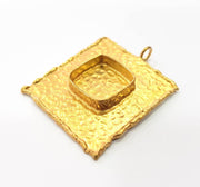 Raw Brass Pendant Blank Mosaic Base Blank inlay Blank Necklace Blank Resin Blank Mountings Cabochon Bezel Base  (15x15mm blank) G8952