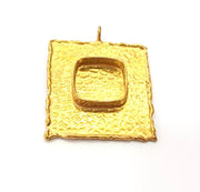 Raw Brass Pendant Blank Mosaic Base Blank inlay Blank Necklace Blank Resin Blank Mountings Cabochon Bezel Base  (15x15mm blank) G8952