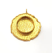 Raw Brass Pendant Blank Mosaic Base Blank inlay Blank Necklace Blank Resin Blank Mountings Cabochon Bezel Base  (20mm blank) G8953