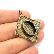 Antique Bronze Pendant Blank inlay Blank Mosaic Blank Resin Blank Bezel Base Setting Mountings Antique Bronze Plated Brass ( 44x39mm ) G8955