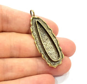 Antique Bronze Pendant Blank inlay Blank Mosaic Blank Resin Blank Bezel Base Setting Mountings Antique Bronze Plated Brass ( 48x18mm ) G8956