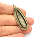 10 Antique Bronze Pendant Blank inlay Blank Mosaic Blank Resin Blank Base Setting Mountings Antique Bronze Plated Brass ( 48x18mm ) G8956