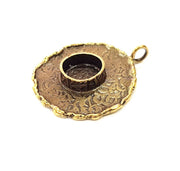Antique Bronze Pendant Blank inlay Blank Mosaic Blank Resin Blank Bezel Base Setting Mountings Antique Bronze Plated Brass ( 28mm ) G8957
