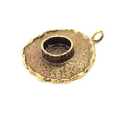 Antique Bronze Pendant Blank inlay Blank Mosaic Blank Resin Blank Bezel Base Setting Mountings Antique Bronze Plated Brass ( 28mm ) G8957